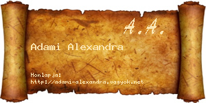Adami Alexandra névjegykártya